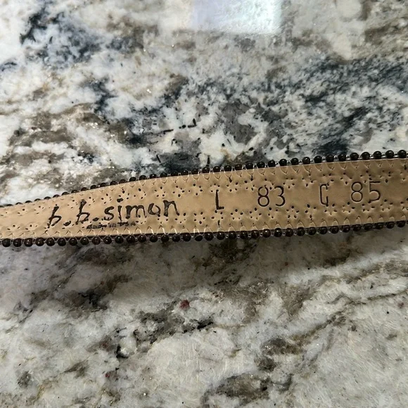 BB Simon Turquoise Crystal Leather Belt - Picture 7 of 8